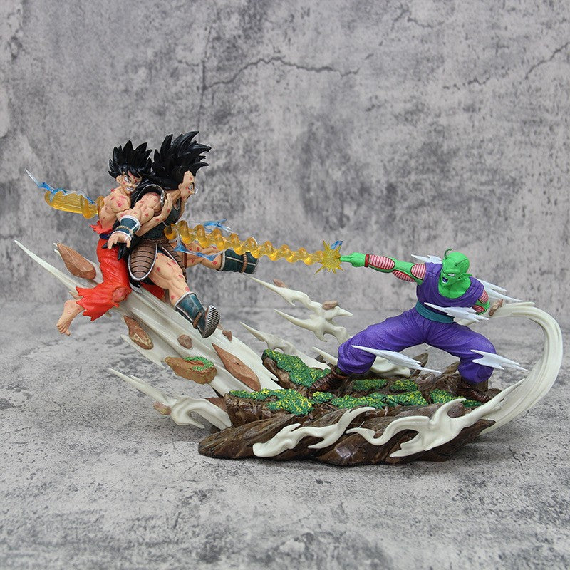 19cm Anime Dragon Ball   Goku Raditz Piccolo Action figure Handmade Model Statue